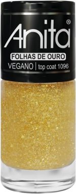 Top Coat Folhas De Ouro, 10ml, Anita