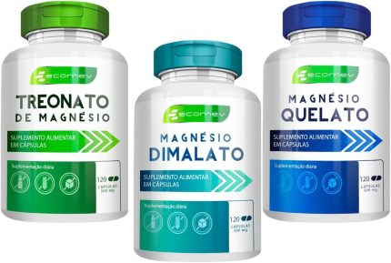 Tri Magnesio Treonato + Quelato + Dimalato 500mg 100% Puro 360Cáp Ecomev