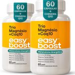 Trio Magnésio Dimalato Quelato Taurato + Coenzima Q10 Easy Boost Kit 2x 60c capsulas total de 120 capsulas