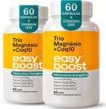 Trio Magnésio Dimalato Quelato Taurato + Coenzima Q10 Easy Boost Kit 2x 60c capsulas total de 120 capsulas