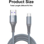 USB C para (para cabo Lightning), cabo de carregamento rápido de 1,8 m para iPhone 14/13/12/11/XS/XR/X/8/iPad, cinza - Imagem 2