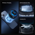 Ulanzi SK-10 Suporte magnético 3 em 1 para celular com ventilador de resfriamento e carregador sem fio para iPhone, suporte de mesa de telefone ajustável em altura semicondutora, ventilador de - Imagem 2