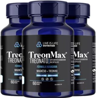 kit 3 Magnesio Treonato 500 Mg 60 Capsulas Puro Original
