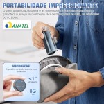 microfone de Lapela Sem Fio, Com Estojo Recarregável, Cancelamento de Ruído, 50m Alcance, 30h Bateria, Compatível com iPhone, Celular (Type-C/Lightning), para Gravação, Live e Reuniões(Preto) - Imagem 2