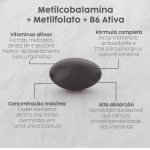 120 cápsulas Metilcobalamina B12 + Metilfolato Ácido Fólico + Vitamina B6 + Vit E + TCM Lipossomal Alta Absorção - Imagem 2