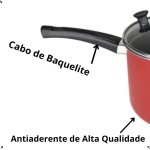 Pipoqueira Antiaderente Tampa Vidro Rl 20cm 4l Cor Vermelho - Imagem 7