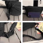 Bolsa Transversal Tiracolo Bag Pochete Impermeável Feminino Masculino Bolsinha De Cintura Lateral Shoulder Viagem Necessaire Treino Academia Esportiva Porta Celular Carteira (Preto) - Imagem 4