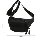 Bolsa Transversal Tiracolo Bag Pochete Impermeável Feminino Masculino Bolsinha De Cintura Lateral Shoulder Viagem Necessaire Treino Academia Esportiva Porta Celular Carteira (Preto) - Imagem 5