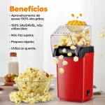 Pipoqueira Elétrica Sem Óleo Saudável Máquina De Pipoca Elétrica 110V 1200W (Vermelha) - YODHE - Imagem 4