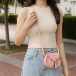 Mini bolsa transversal com franjas, elegante bolsa de ombro com borlas decorativas, bolsa de noite compacta para ocasiões especiais - Imagem 3
