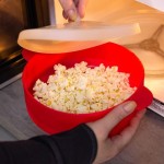 Pipoqueira de Silicone para Microondas Pipoca Dobrável Sem Óleo Com Tampa BPA Free Lavável Balde Antiaderente - AM IMPORT - Imagem 3