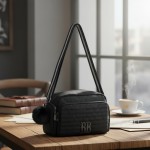 Bolsa Transversal Preta Feminina Com Bolso Rebecca Bonbon CLIO STYLE - Imagem 2