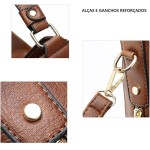Bolsa Feminina Couro Pu Transversal Moderna Elegante Trabalho Passeio Dia a Dia - Imagem 5