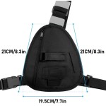 Coldre de ombro para peitoral – Bolsa de rádio única ajustável para Motorola e BAOFENG Walkie Talkies - Imagem 3