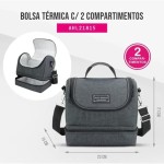 Bolsa Térmica Preta Com Dois Compartimentos - Imagem 3
