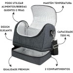 Bolsa Térmica Preta Com Dois Compartimentos - Imagem 4
