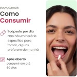 Vhita Complexo B, Suplemento Alimentar com Vitaminas B1, B2, B3, B5, B6, B7, B9 e B12, Rico em Vitamina B12, Manganês, 60 Cápsulas - 2 unidades - Imagem 3