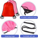 2 peças, bolsa com cordão, bolsa de ginástica, mochila com cordão, bolsa a granel, vermelho, rosa, bolsa de natação para mulheres, Vermelho + rosa, 40×35cm, Bolsa com cordão - Imagem 3
