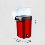 ManiaCompleta - Pipoqueira Elétrica Maquina de pipoca Doméstica, Pronta em 3 Minutos, Sem Óleo, Vermelha - 110V - Imagem 6