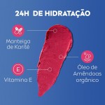 NIVEA Hidratante Labial Hidra Color 2 em 1 Rosa Pink 4,8g - Combina cor intensa e hidratação enriquecida com Manteiga de Karité, Óleo de Amêndoas orgânico e Vitamina E - Imagem 5