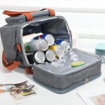 Bolsa Termica Marmita Lancheira Grande Alça Ombro Trabalho Passeio Academia Dois Andares (Bolsa Azul) - Imagem 6