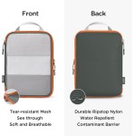 Cipway Cubos de malha de compressão, bolsas organizadoras de bagagem transparentes ultraleves, essenciais de viagem para mala de mão (3 peças, cinza) - Imagem 3