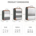 Cipway Cubos de malha de compressão, bolsas organizadoras de bagagem transparentes ultraleves, essenciais de viagem para mala de mão (3 peças, cinza) - Imagem 5