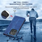 Jasonyu Flip Carteira Capa para Motorola Edge 60/60 Pro/Fusion,Capinha Folio Magnética de Couro com Suporte para Cartão,Suporte para Chute - Protetora Durável de TPU à Prova de Choque,Azul - Imagem 4