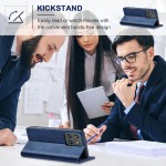 Jasonyu Flip Carteira Capa para Motorola Edge 60/60 Pro/Fusion,Capinha Folio Magnética de Couro com Suporte para Cartão,Suporte para Chute - Protetora Durável de TPU à Prova de Choque,Azul - Imagem 5