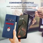 Jasonyu Flip Carteira Capa para Motorola Edge 60/60 Pro/Fusion,Capinha Folio Magnética de Couro com Suporte para Cartão,Suporte para Chute - Protetora Durável de TPU à Prova de Choque,Azul - Imagem 6