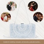 Bolsa Clutch Festa Feminina Prata Full Diamond Mão Ombro Transversal Com Correntes Removíveis - Imagem 6