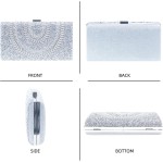 Bolsa Clutch Festa Feminina Prata Full Diamond Mão Ombro Transversal Com Correntes Removíveis - Imagem 8