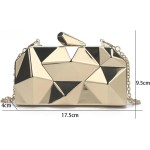 Bolsa Clutch Festa Feminina Prata Acrílico Translúcido Irregular Mão Ombro Transversal Com Correntes Removíveis - Imagem 5