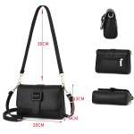 Bolsa Feminina de Couro Macio - Alças duplas ajustáveis (Ombro/Crossbody), Multiuso para Dia a Dia, Festas e Viagense Couro Macio - Imagem 3