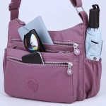 Bolsa Feminina Transversal Multi Bolsos Nylon, Bolsa de Ombro com Alça, Bolsa de Viagem Leve Tiracolo - Imagem 4