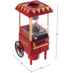 Pipoqueira Elétrica Máquina de Pipoca Retrô Vintage, Carrinho Decorativo em Vermelho e Dourado, Estilo Cinema Clássico Nostalgia Sem Óleo - Imagem 8