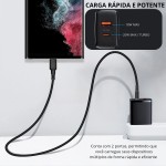 Carregador Turbo Compatível com Samsung Galaxy, Motorola, Novo Iphone 15/16 - Fonte 20W, Carregamento Rápido e Eficiente para Android/IOS + Cabo USB-C de 1m - Imagem 3