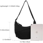 Bolsa tiracolo crescente feminina, bolsa Hobo de nylon folgada, bolsa de ombro espaçosa, bolsa tiracolo - Imagem 4