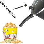 Panela de Pipoca Pipoqueira Tampa Vidro Antiaderente Sem Oleo Fitness - Imagem 6