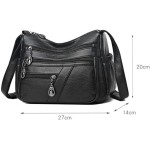 Bolsa Tiracolo Feminina Moderna Em Couro Pu Alta Qualidade，Design Com Vários Bolsos, Grande Capacidade - Imagem 3