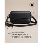 Bolsa Feminina Baguete Transversal Ombro Tiracolo Lisa Gabriela Ribeiro - Imagem 6