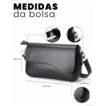 Bolsa Feminina Baguete Transversal Ombro Tiracolo Lisa Gabriela Ribeiro - Imagem 7