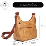 Bolsa Transversal Feminina de Ombro Média Ajustável em Couro PU, PGH Essenza - Imagem 5