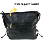 Bolsa Feminina Transversal Tiracolo Alça de Ombro, Preto, Média - Imagem 2