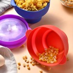 Pipoqueira de Silicone para Micro-ondas com Tampa - Bowl Dobrável Livre de BPA para Pipoca Saudável sem Óleo (20cm de Diâmetro) - Imagem 7