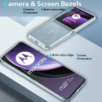 Zeking Capa para Motorola Razr 40 Ultra/Razr Plus, capa híbrida rígida transparente acrílica, não amarela, à prova de choque, fina, para Motorola Razr 40 Ultra (transparente) - Imagem 3