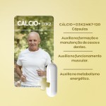 CÁLCIO + D3 K2 MK7-120 Cápsulas, Longa duração: 2 Meses de Uso - Cálcio Elementar (400mg) Vitamina D3, Vitamina K2-MK7, Fortalvit - Imagem 3