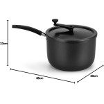 Multiflon Panela para Pipoca Pipoqueira 22 Centimetros Grafite Aluminio Antiaderente, Linha Versátil Resistente Durável e Saudável - Imagem 6