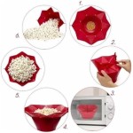 Pipoqueira de Silicone Retrátil para Micro-ondas sem Óleo, 26x14.5cm, 280g, Preparo Rápido - Imagem 3