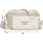 Bolsas transversais com zíper triplo para mulheres, bolsas de couro vegano, bolsas de ombro pequenas com alça larga - Imagem 3